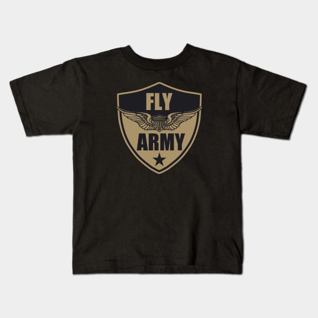 FLY ARMY - US Army Aviation Kids T-Shirt by Firemission45